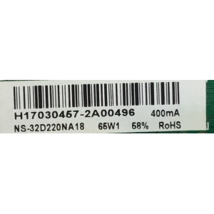 MAIN FUENTE PARA TV INSIGNIA / NUMERO DE PARTE 3200291296  / TP.MS3553T.PB796 / H17030457-2A00496 / 320021034400005 / 2170302_002005 / MODELO NS-32D220NA18